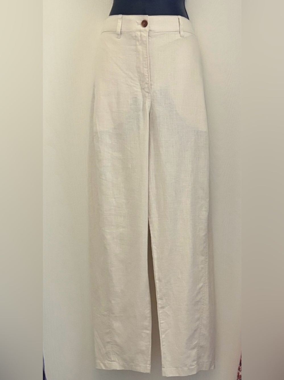 J. Crew Relaxed Barrel Off-White Linen-Blend pant women